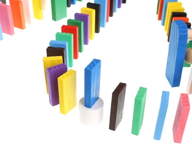 Buntstift-Holzdomino-Set für Kinder