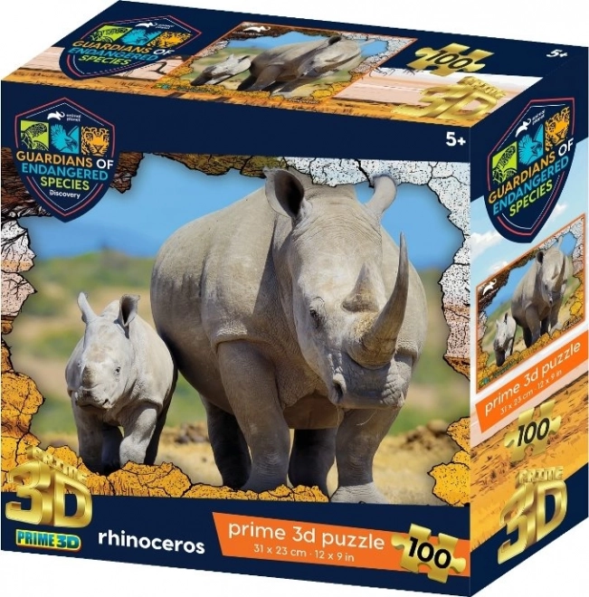 3D-Puzzle Bedrohte Tierarten: Nashorn