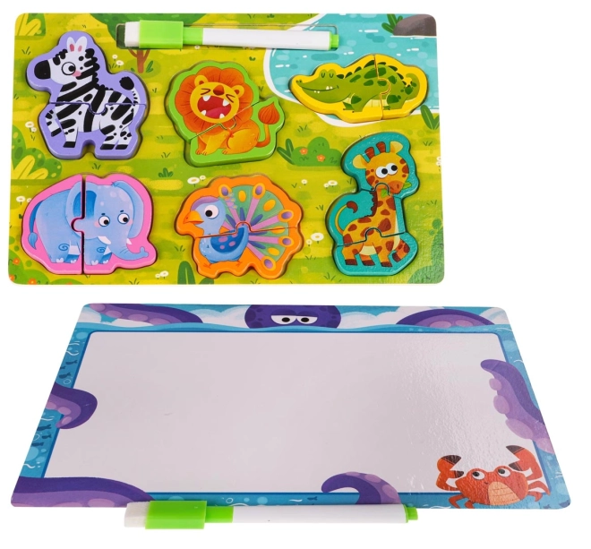 Holztafel mit Ozean-Puzzles – Safari