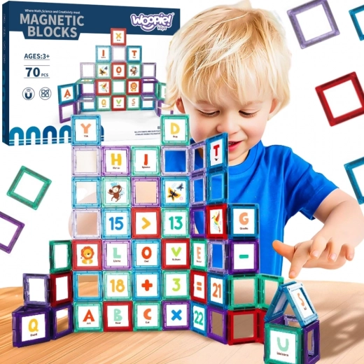 Woopie magnetische Bausteine zum Buchstabenerlernen, 70 Teile