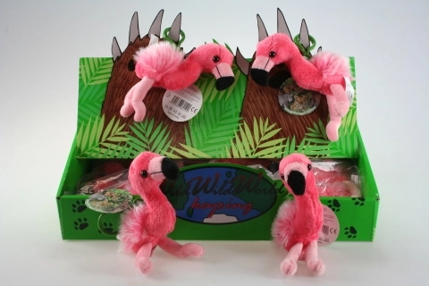 Plüsch Flamingo Schlüsselanhänger 24/Stk
