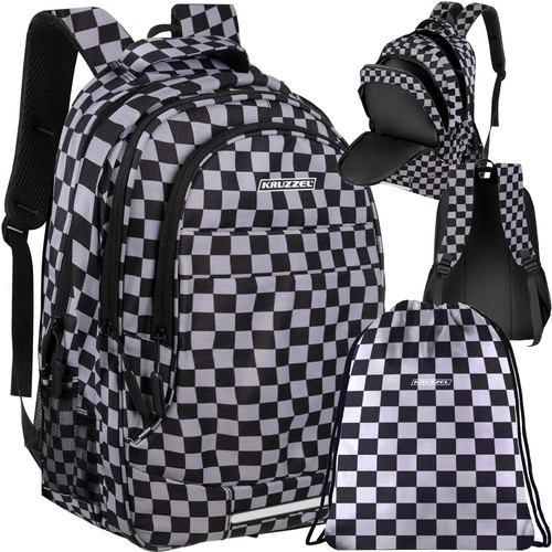 Kariertes Rucksack-Set mit 22L Volumen