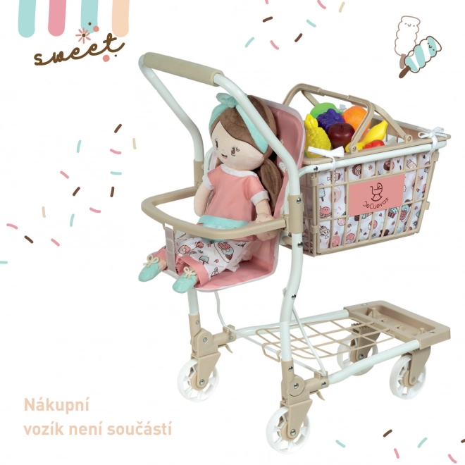 Plüschpuppe SWEET mit Wiege - 36 cm