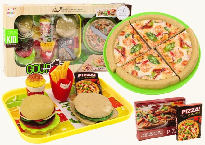 Fast Food Spielset mit Pizza, Burger und Pommes für Kinder