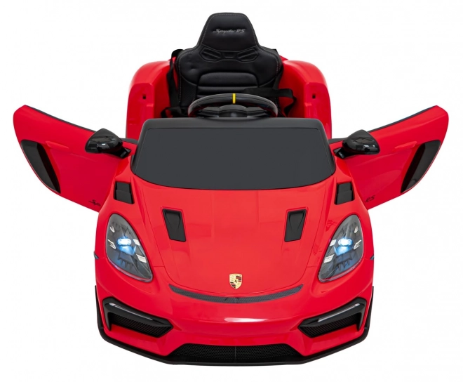 Elektrisches Spielzeugauto Porsche 718 mit MP4-Audiopanel – Rot