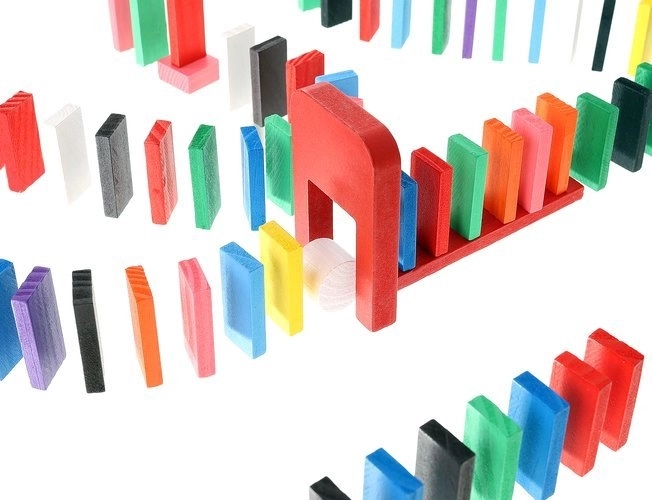 Buntstift-Holzdomino-Set für Kinder