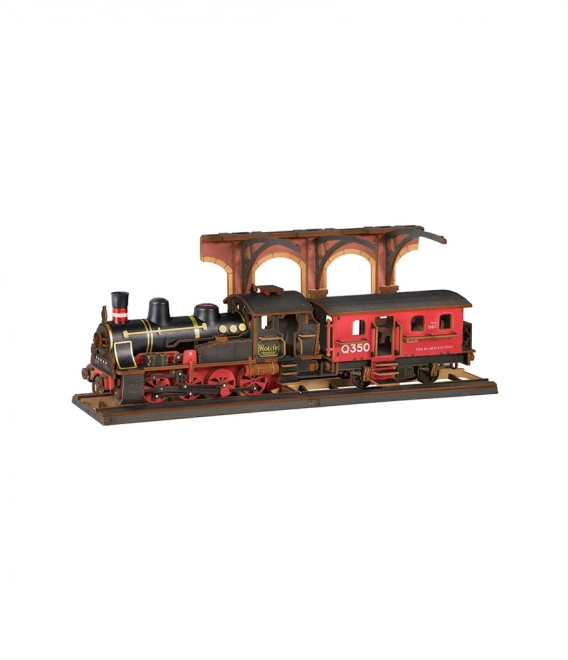 3D Holzpuzzle Vintage Dampflokomotive