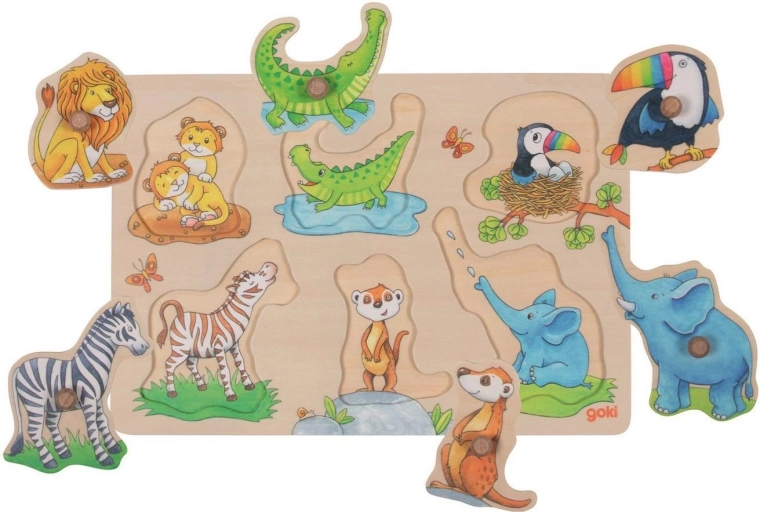 Goki Holz-Steckpuzzle Mama und Junges