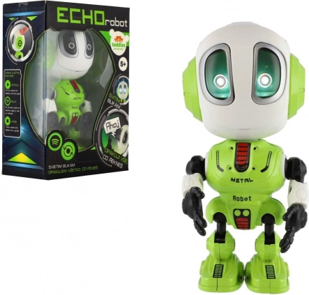 Robot Echo grün 12 cm mit Sound und Licht, batteriebetrieben