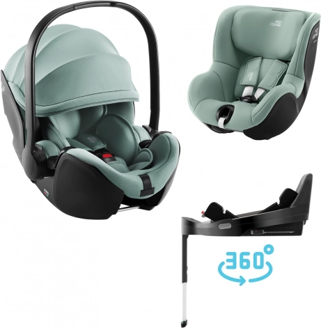 Komplettset Autokindersitze Britax Römer Baby-Safe Pro und Dualfix 5Z, Jade Green