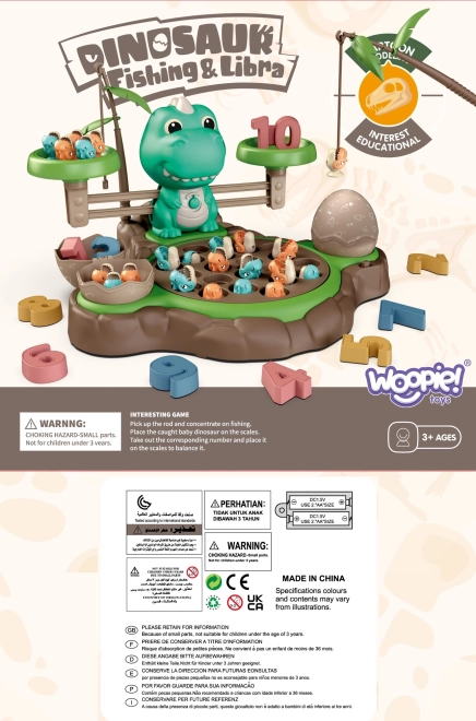 Woopie Lernspiel Dinosaurier Waage und Angelspiel