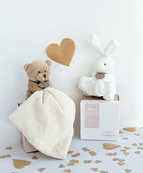 Doudou Geschenkset - Häschen mit Schmusetuch 10 cm