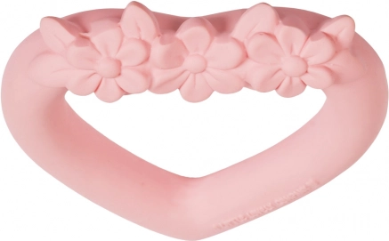 Beißring aus Naturkautschuk Rosa Herz