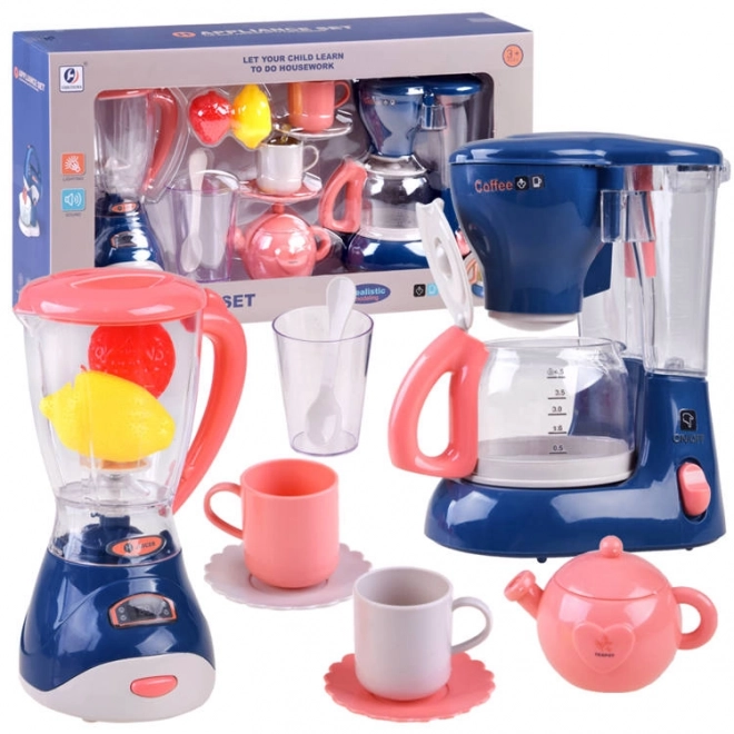 Kleines Küchengeräteset mit Mixer und Kaffeemaschine