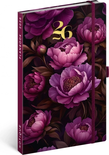 Tagebuch und Notizbuch NOTIQUE Planbook Violette Blumen 2026