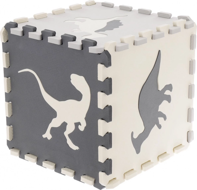 Puzzlematte Dinosaurier Grau