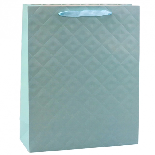 Geschenktasche mit Prägung blau-türkis 32 x 26 x 10 cm