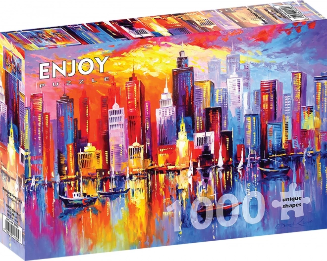 Genieße Puzzle Abendliches New York 1000 Teile