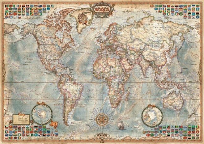Puzzle Alte politische Weltkarte 1500 Teile EDUCA