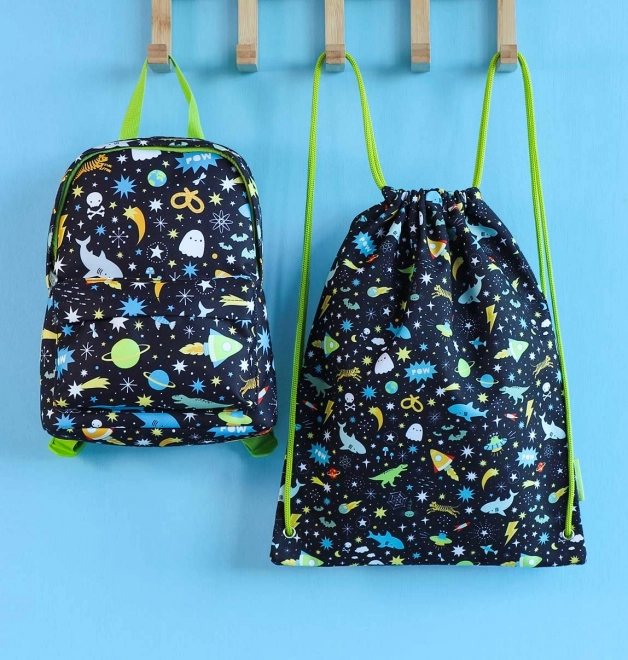A Little Lovely Company Kinder-Sportbeutel mit Weltraummotiv