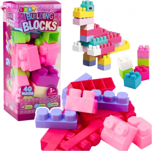 Großes Baukasten-Set in Box 40 Stück farbige Steine