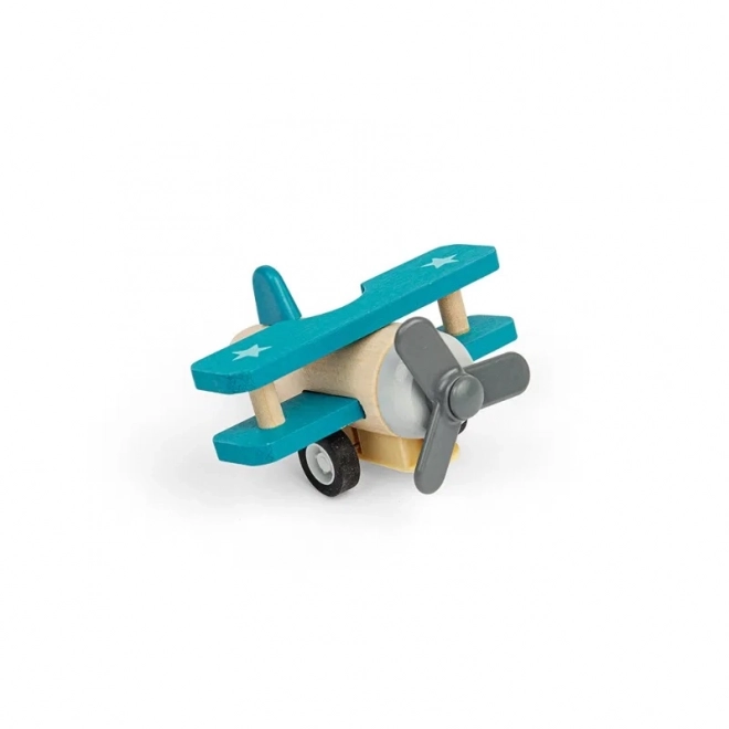 Bigjigs Toys Holz-Aufziehs-Flugzeug Doppeldecker