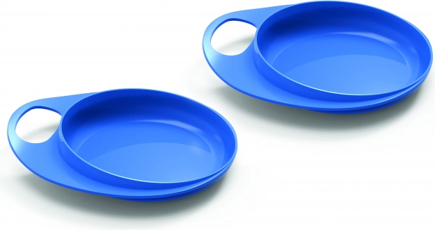 Teller mit erhöhtem Rand 2 Stk., Pastellblau