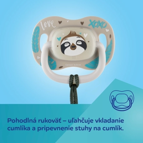 Canpol Babies Symmetrischer Silikon-Schnuller 6-18 m – Faultier
