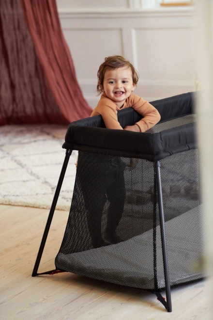 BABYBJÖRN - Reisebett LIGHT - Silber + Spannbettlaken – Schwarz