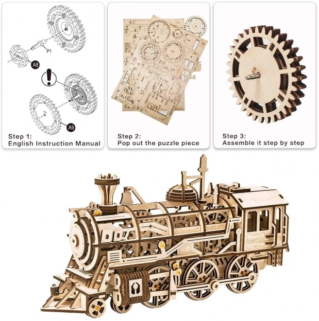 Rokr 3D Holzpuzzle Lokomotive