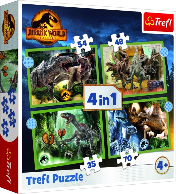 Puzzle 4-in-1 Gefährliche Dinosaurier Jurassic World