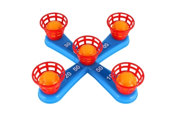 Wurfspiel Kreuz aus Kunststoff mit Ringen und Körben