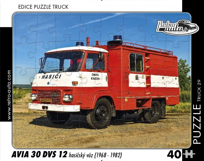 Retro-Auto Puzzle LKW Feuerwehr AVIA 30 DVS 12 (1968-1982)