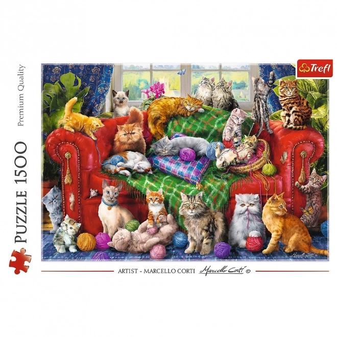 Puzzle Katzen auf der Couch 1500 Teile