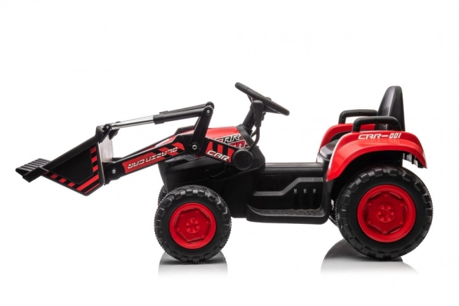 Kinderroter Traktor mit wiederaufladbarem Akku und Löffel