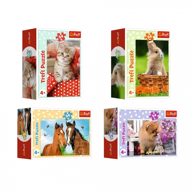 Minipuzzle mit Tierbabys in 4 Designs