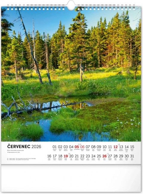 Wandkalender Krkonoše 2026