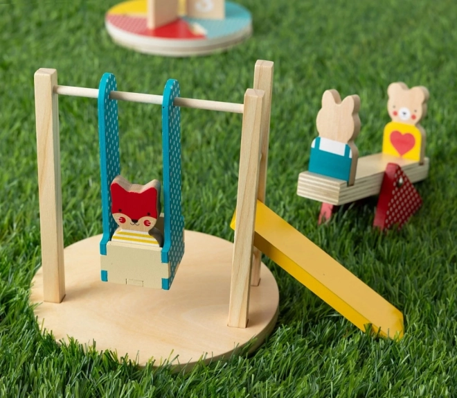 Petit Collage Holzspielplatz-Set mit Tieren