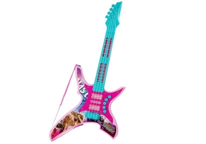 Elektrische Gitarre mit Lichtern und Klängen Rosa 62 cm