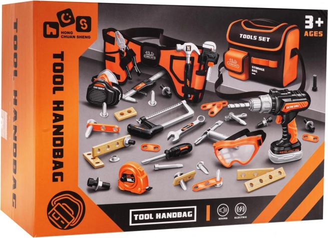 Set aus Werkzeuggürtel und Tasche für kleine Heimwerker + Zubehör 48-tlg.
