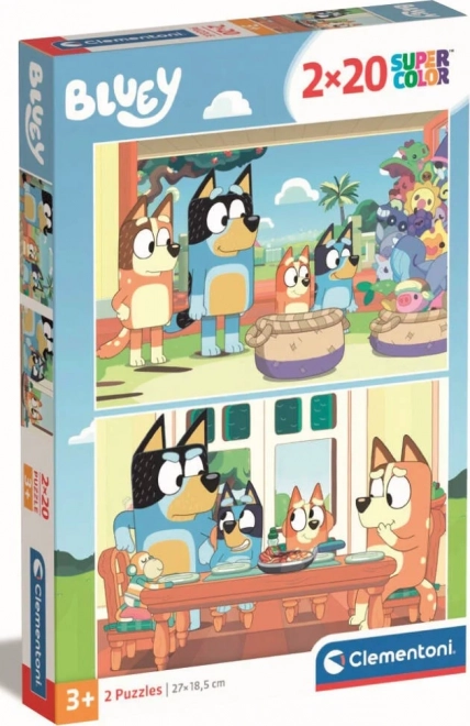 Puzzle 2x20 Teile Bluey für Kinder