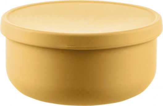 Silikonschüssel mit Deckel, Senfgelb