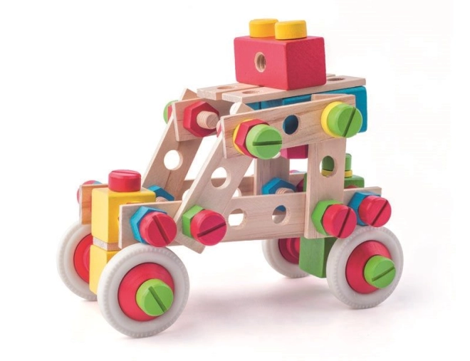 Lernen durch Spielen: Kombination aus Holz und farbigen Verbindern