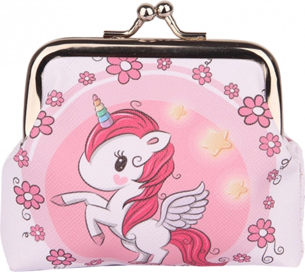 Kinder-Geldbörse mit Einhorn und Blumen 10x9 cm