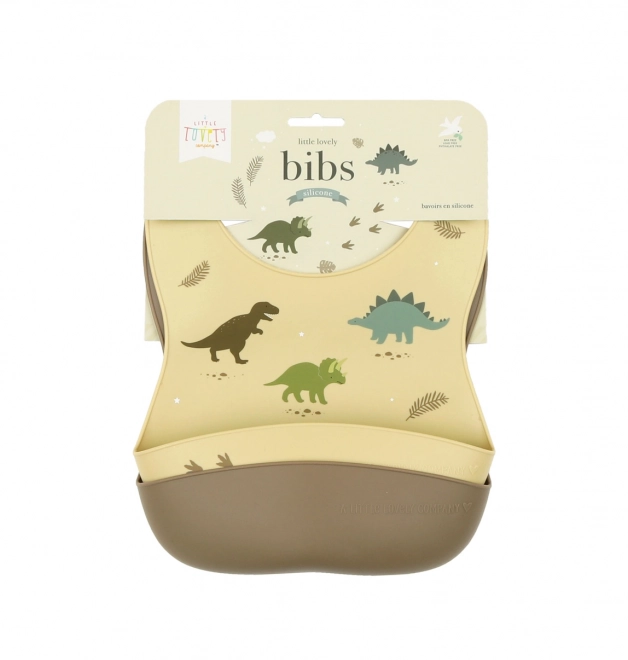 A Little Lovely Company - Silikon-Baby-Lätzchen-Set - Dinosaurier