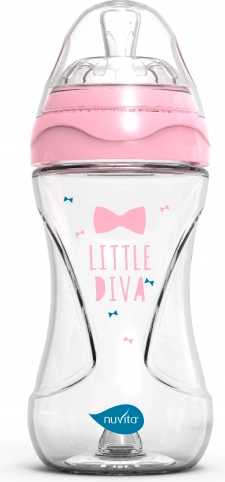 Nuvita Babyflasche 240ml Glas rosa