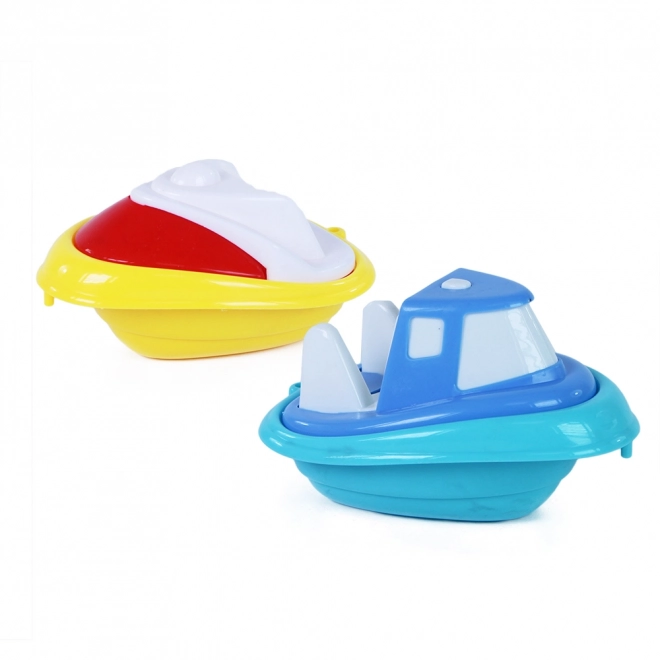 Bunte Plastikboote 2er Set für Wasser und Sand