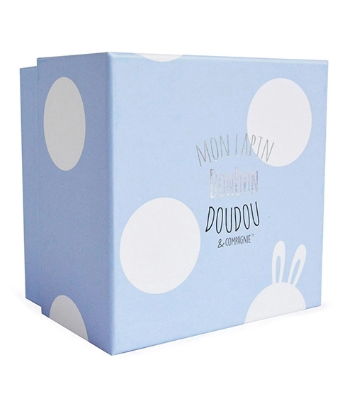 Doudou Plüsch-Kaninchen Geschenkset Blau