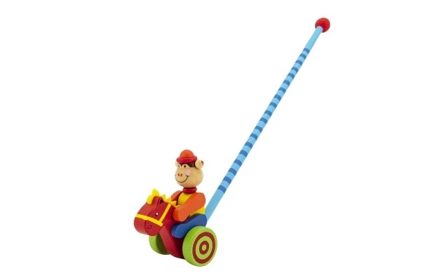 Holz Schiebetier Clown 60cm mit Stab - Bunt