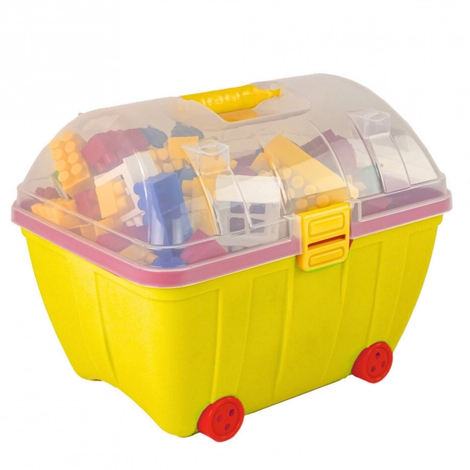 Koffer mit bunten Bausteinen für Kinder